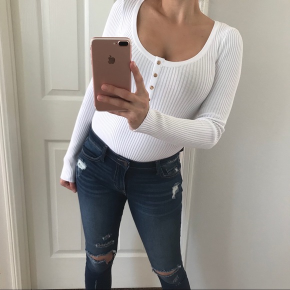 LAST • Flatter Me White Bodysuit - Picture 3 of 8